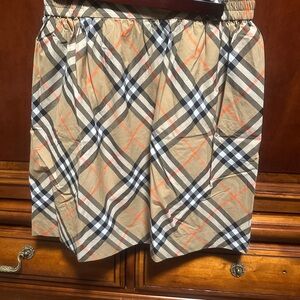 Burberry A-Line Skirt in Tan and Orange Plaid. See last 2 pictures & description